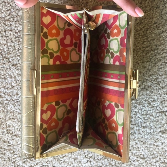 Gold Crocodile Leather LoveCat Designer Wallet - Picture 6 of 6